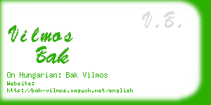 vilmos bak business card